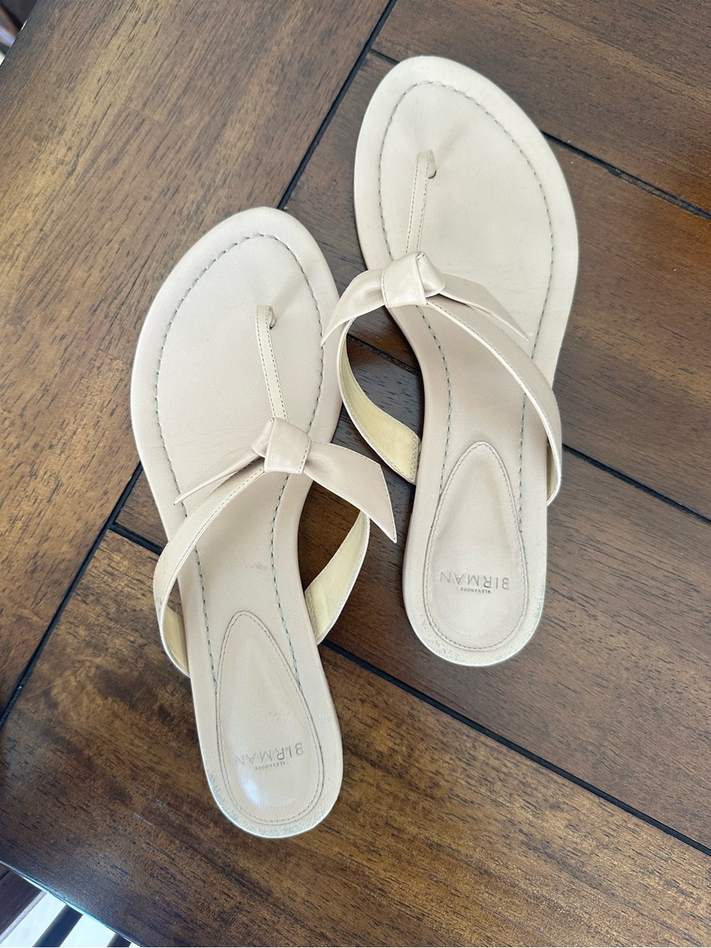 Blush colored Bow-Accent Women's Thong Sandals